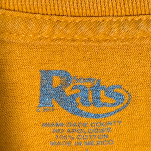 Stray Rats L Orange Graphic T-Shirt Mens Large Miami Streetwear Skate Mexico - Picture 3 of 5